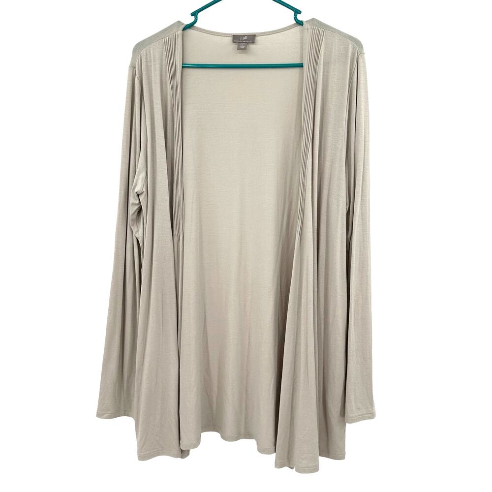 J Jill Wearever Collection size Medium stretch open front cardigan sweater cream